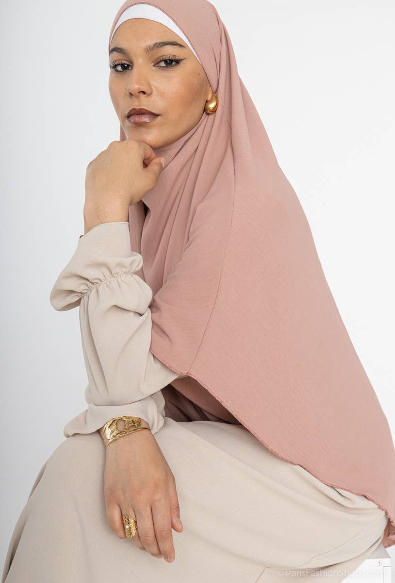 Elegant khimar with intricate detailing - versatile long hijabs